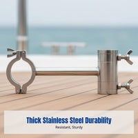 Rust-Resistant Boat Rail Parasol Mount SturdyDuty Clamp-on Umbrella Holder Easy Installation Fishing Accessory Adjustable for Fishermen, Anglers, Homeowners, Yacht, GuardFence, Balcony