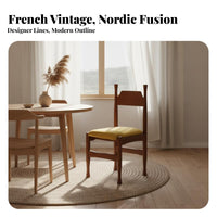 Wabi-Sabi design Upholstered Wooden Chair Nordic Inspired Indoor Furnishing durable Wood Legs Household Furniture Minimalist Design for Homeowners, Restaurant Owners, Interior Designers, Dining Room, Kitchen, Home Office, perusing alcove