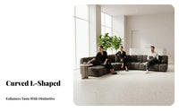 Curved Corner Sofa Light Luxury Aesthetic Oversized billowy Couch Modern design Seating Furniture for Families, Young Adults, Office, Lounge, Living Room