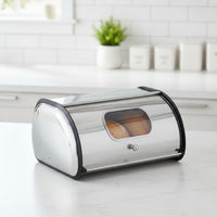 Stainless Steel Bread Box Countertop Breadbox Spacious Bread Bin Long-Lasting for Home Cooks, Pantry