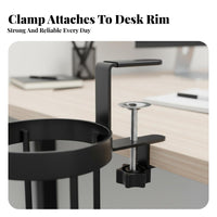 Stable and Secure Desk Cup Holder Clamp Easy to Install Desk Side Cup Holder Drill-Complimentary Installation for Students, Study Room