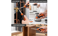Textured-Grip Telescopic Screwdriver Multi-Function Phillips and Slotted Screwdriver Non-Slip Hand Tool Ergonomic for DIYers, Technicians, Household Repairs, Tight Confined Areas, Air Conditioner Maintenance