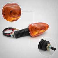 Turn Indicators with Rubber Stalks Teardrop Motorbike Indicator Lights Wired Motorcycle Indicator Lights for Motorcyclists