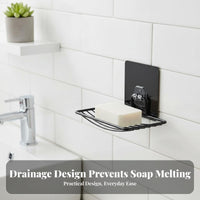 Wall Mounted Soap Dish Drill Installation Stainless Steel Soap Dish Rustproof No Washroom Rack for Renters, Restroom, Dorm Room, Kitchen