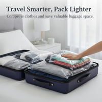 Vacuum Compression Storage Bags for Clothes and Bedding, No Pump Needed, Thickened for Home and Travel