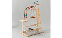 Wooden Bird Activity Center Bird Playstand Interactive Parrot Playstand for Parrots, Indoor