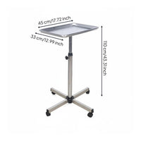 Salon Rolling Tray on Wheels with Adjustable Height, Hair Stylist Tray