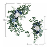 2 Pieces Ready to Use Wedding Arch Flowers Reusable Wedding Arch Flower Set Cost-Effective for Reception, Bridal Shower, Party