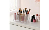 Nail Brush Holder with 26 Holes Clear Nail Brush Holder Pen Organizer Transparent Pen Display Stand Upright for Artists, Vanity