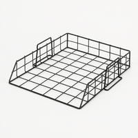 Organizador de escritorio para oficina, bandejas apilables de metal negro, 1 estante, 29,2 x 33 x 7,5 cm