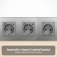 Home Automation Network Built-in Mobile App Control Intelligent Wall Outlet Timing Function Two-Outlet Plug Outlet for Homeowners, Hobbyists