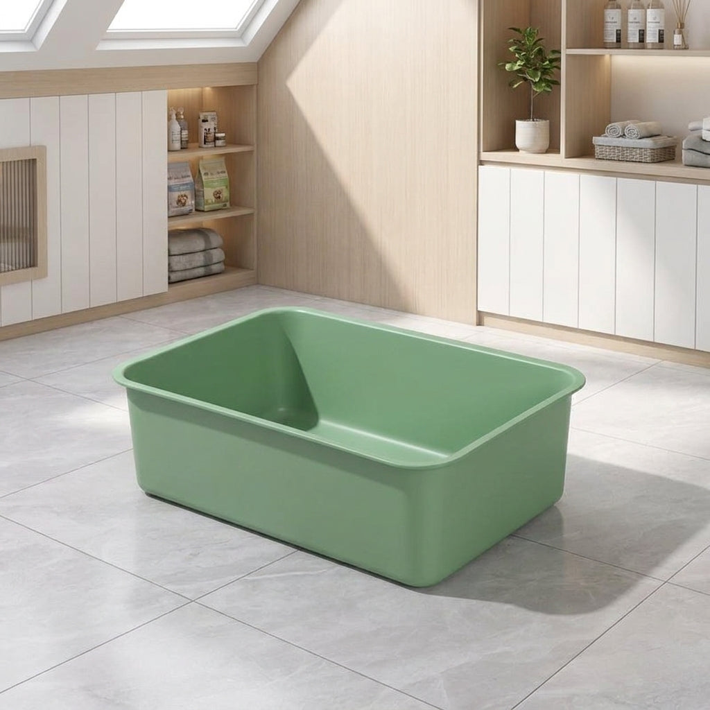 Stainless Steel Open Litter Tray, Metal Tray for Indoor Use, Easy Clean Multi-Cat Home Solution