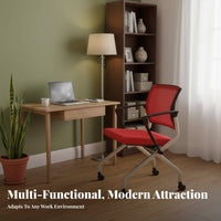 Foldable Upholstered Folding Chair With Armrests Upholstered Folding Armchair Space-Saving Conference Seat Comfortable for Office Workers, Business Owners, Training Room, Meetings, Lecture Hall, School