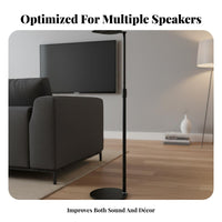 Stable Base Adjustable Speaker Stand Easy Assembly Surround Sound Speaker Stand Carbon Steel Construction Audio Accessory Space-Saving Design for Home Theater Enthusiasts, Audiophiles, Media Room