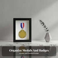 Wall Mountable Medal Display Frame Dustproof Medal Display Case Dust-Proof for Collectors Personnel, Living Room, Bedroom, Office
