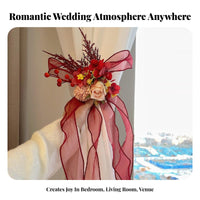 Chinese Wedding Curtain Tie-Back Romantic Atmosphere for Living Room, Newlyweds