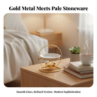 Iron Frame Aroma Dispenser Decorative Tealight Oil Burner Creates Romantic Atmosphere Metal Frame Oil Warmer for Enthusiasts, Spa, Bedroom