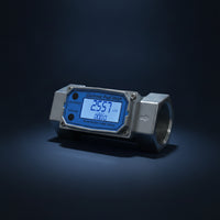 Waterproof Turbine Liquid Gauge High-Temperature Resistant Flowmeter with Electronic Display Threaded Flowmeter Aluminum Alloy for Technicians, Operators, Pipelines, Workshops, Plants