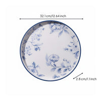 Food-Grade Material Blue and White Floral Dinnerware Heat-Insulating Chinese Design Melamine Tableware Chip Resistant for Restaurants