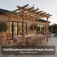 Freestanding Wooden Pergola Weather-Resistant Antique Design Garden Arbor Easy Assembly Garden Grape Trellis for Gardeners, Courtyard