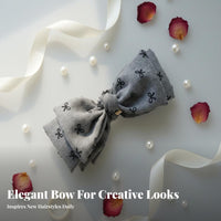 Floral Ribbon Hair Fastener Korean Design Ribbon Grip Fastener Secure Hold Elegant Design for Teenagers