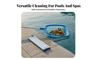 Pool Cleaning Net Set Heavy Duty Skimmer Net with Pole Reinforced Frame Swimming Pool Leaf Rake for Homeowners, Spa Owners, Heated Pools, pond