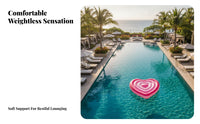 Waterproof Heart Shaped Pool Lounger Long-Lasting PVC Material Heart Shaped Water Lounger Skin-Friendly Inflatable Romantic Raft Fun Photo Prop for Couples, Adults, Women, Beach, Lake, Vacation