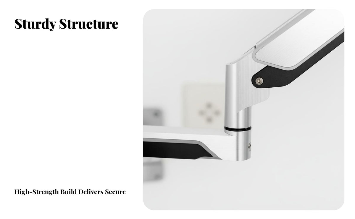 Heavy Duty Wall Mount Monitor Bracket Adjustable Height Single Monitor Wall Mount Space Saving for Workshop