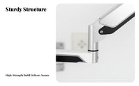 Heavy Duty Wall Mount Monitor Bracket Adjustable Height Single Monitor Wall Mount Space Saving for Workshop