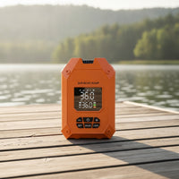 Portable Air Pump with Digital Display Multipurpose Handheld Inflator with Flexible Hose Wired for Camping, Beach