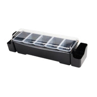 Bar Organizer with Transparent Lid Easy to Clean Condiment Organizer with Removable Cups Holder for Caterers