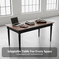 French Inspired Design Rectangular Wooden Meal Table entirely Wood Construction Large Rectangular Wooden Table Vintage design and & design Household Furniture Spacious table surface for Families, residents, Hosts, Family Gatherings, Home, Kitchen