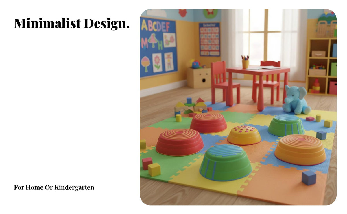 Colorful Balance Stepping Stones Indoor and Outdoor Use Kids Stepping Stones Anti-Slip Sensory Balance Beam Set Open Combination for Children, Preschoolers, Toddlers, Kindergarten, Preschool, Daycare, Playroom