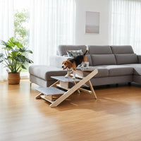 Foldable Wooden Pet Stairs Easy to Clean Foldable Pet Stairs 2-in-1 Design