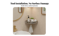 Triangular Corner Organizer Pressure-Mounted Adhesive Triangle Storage spaceSaving Wall Area Shelf for Homeowners, Students, Washstand Area, Restroom