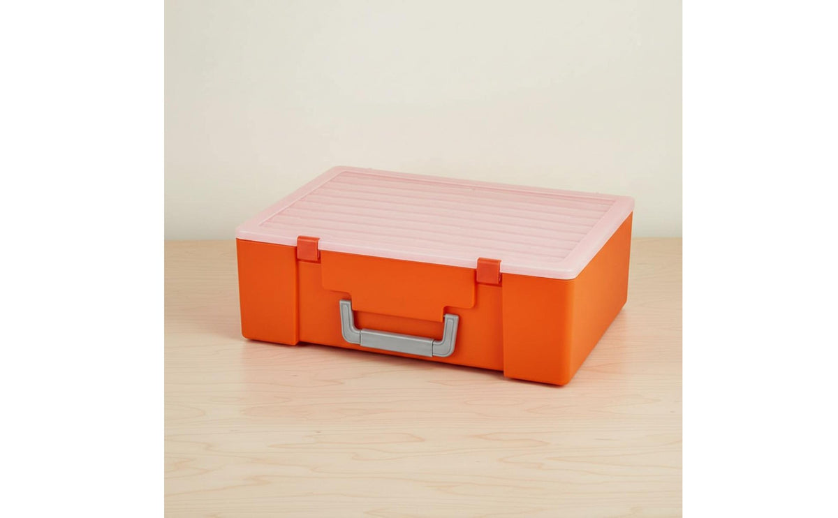 19 Pieces 18-Case Photo Keeper Clear Construction Photo Storage Box Large Capacity Portable Picture Case for Crafters, Collectors, Home Office, Garage