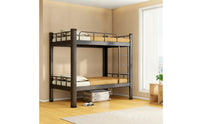 Metal Bunk Bed with Ladder Space-Saving Bunk Bed with Guardrails Sturdy for Students, Teens, Dormitory, Shared Bedroom, Hostel