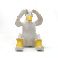 Duck Statue with Boots Playful Duck Sculpture with Rain Boots Weather-Resistant