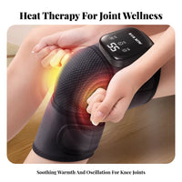 Electric Heated Knee Wrap Oscillation Massage Vibrating Knee Wrap Adjustable Straps Joint for Seniors, Athletes, Relaxing, While Commuting