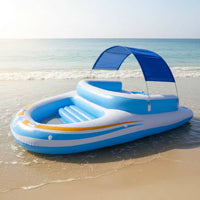Backrest Inflatable Boat Raft Raised Seat PVC Buoyant Boat Blue and White Water Craft