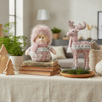 Pink Plush Christmas Doll Ornament for Boys and Girls