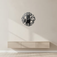 Silhouette Wall Clock Decorative Iron Wall Clock Elegant for Living Room, Office