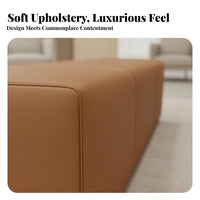 Soft Seating Backless Ottoman Bench Multi-Purpose Upholstered End-of-Bed Bench Versatile Design Long Stool Wear-Resistant for Business Owners, Homeowners, Rest Area, Clothing Storage, Shopping Mall, Living Room
