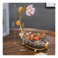 Leaf Crystal Fruit Bowl Elegant Decorative Fruit Stand Reusable for Hotel, Bar