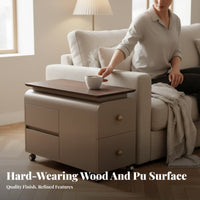 2-Tier Rolling Trolley Multi-Functional Side Table adaptable Use for Living Room
