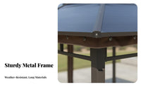 4-Post Fixed Roof Gazebo Sun Protection Protection Fixed Roof Gazebo with Netting Weather Withstandant Cover for Residents, Families, Patio, Courtyard