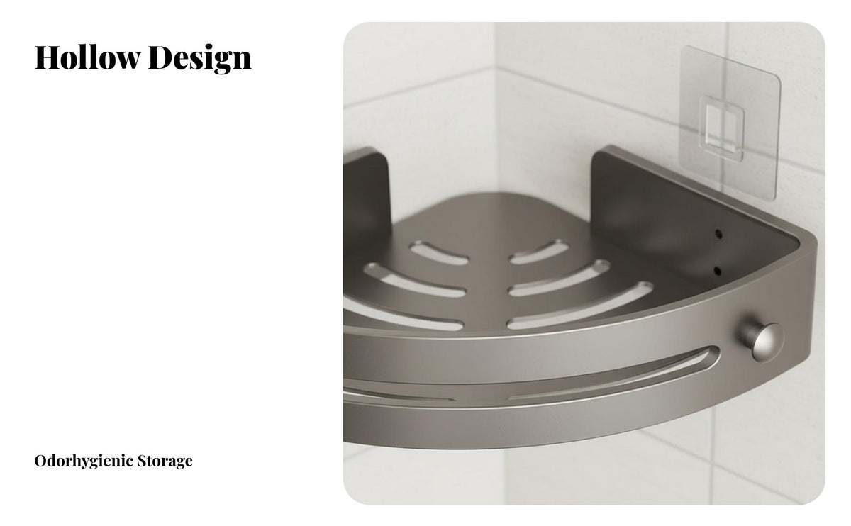 Drillnon-Drill Installation Triangular Corner Holder No Drilling Required 2-Tier Corner Holder Waterproof Bathroom Organizer Rust-Proof for Homeowners, Families, Students, Kitchen, Shower, Restroom, Toilet