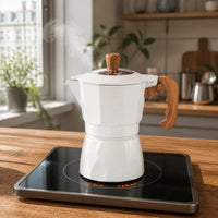 Moka Pot Coffee Maker Set with Electric Ceramic Stove for Home and Outdoor Use