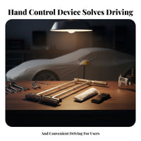 Foam Grip Adjustable Car Hand Control Two-barBar Portable Hand Control Perforated for Disabled Drivers