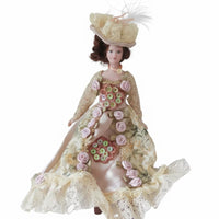 Ceramic Head and Limbs Historical Dollhouse Doll 1:12 Scale Porcelain Doll for Hobbyists, Collectors, Miniature Scene